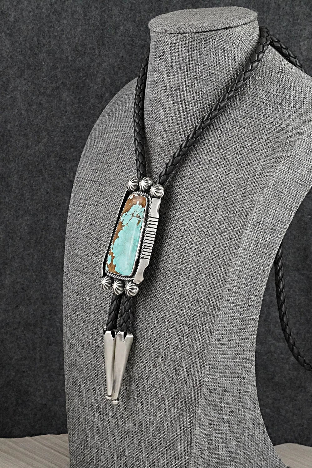Turquoise & Sterling Silver Bolo Tie - Bobby Johnson