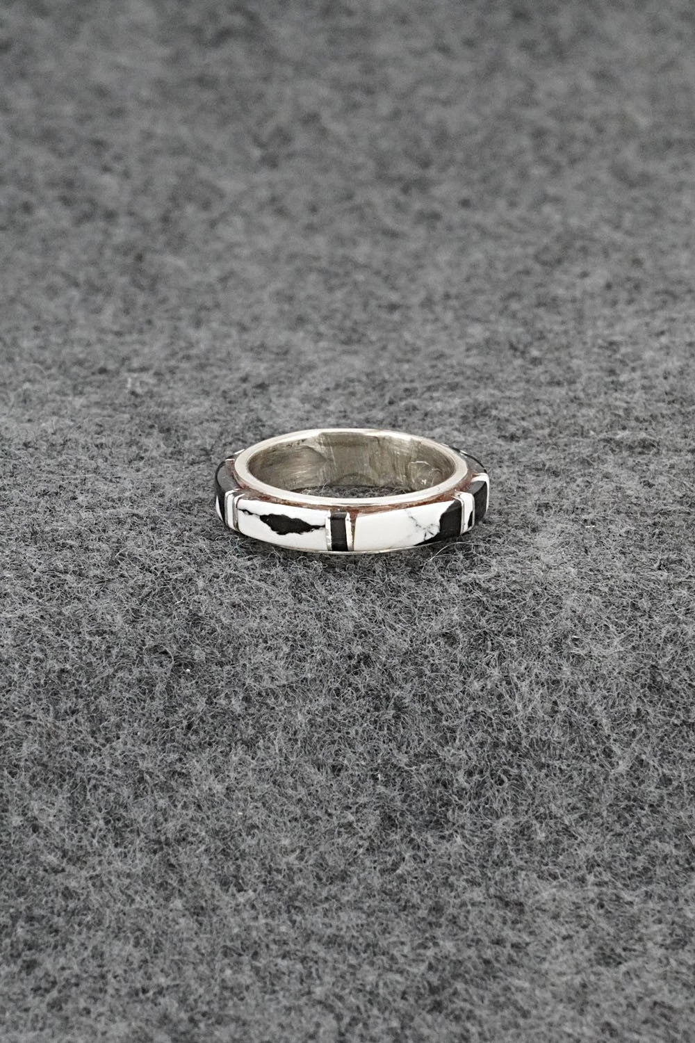 White Buffalo & Sterling Silver Ring - Terrance Panteah - Size 6