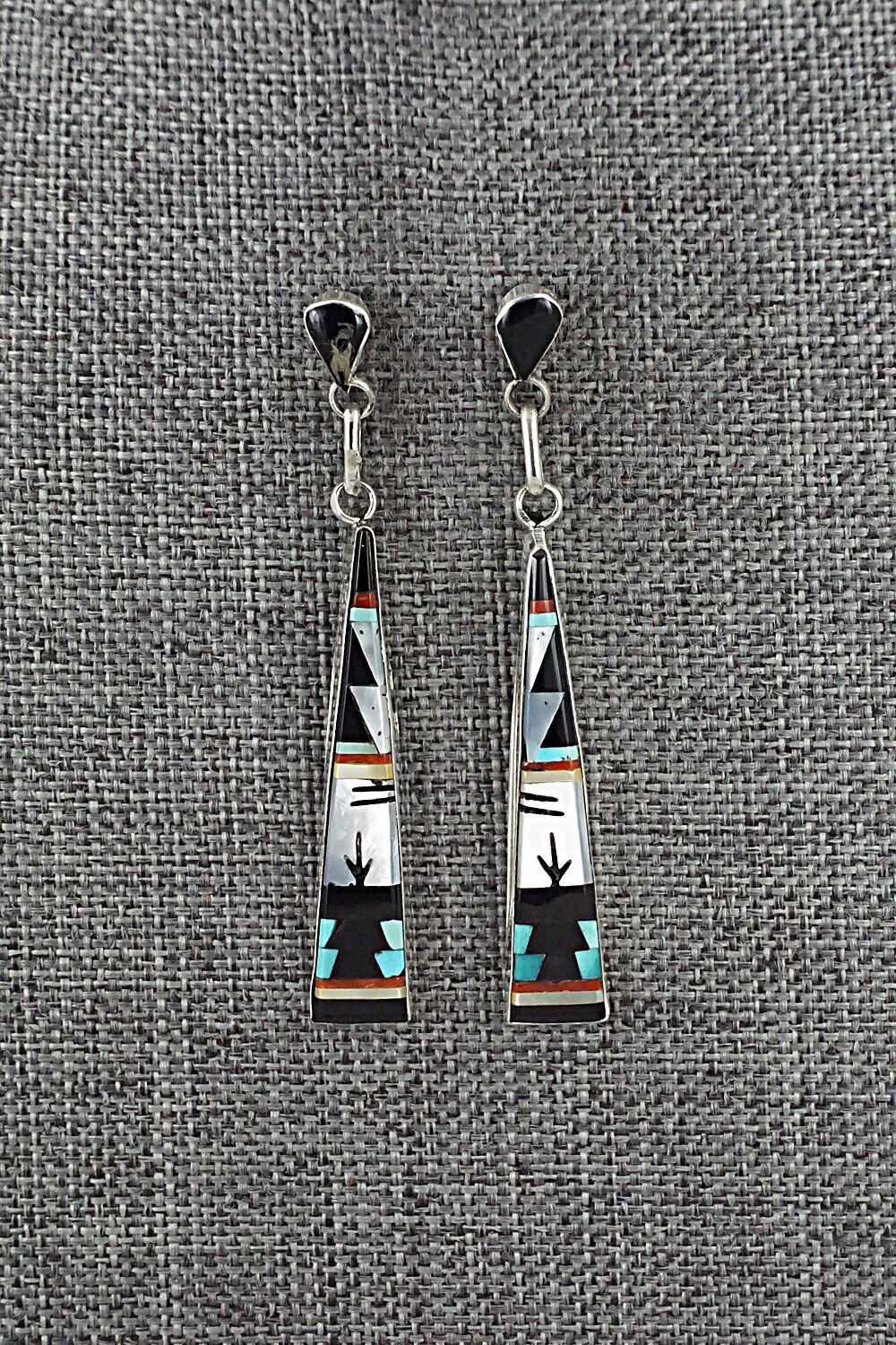 Multi-Stone Inlay & Sterling Silver Earrings - Jason Bobelu