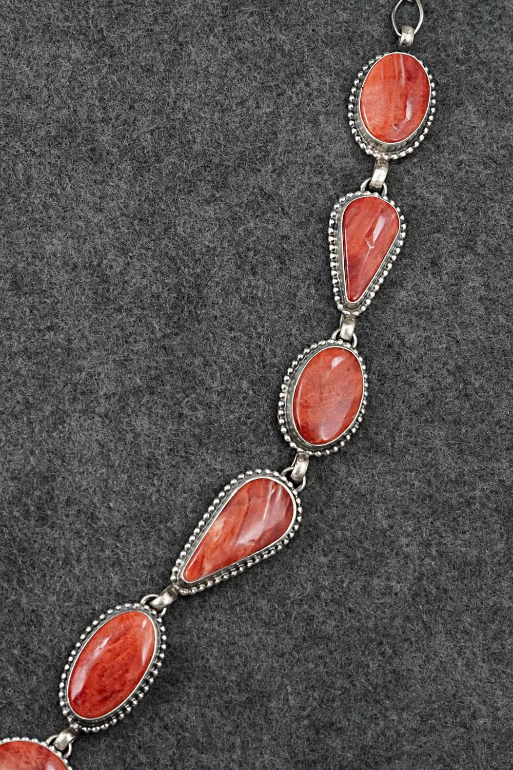 Spiny Oyster & Sterling Silver Necklace and Earrings Set - Darrin Livingston