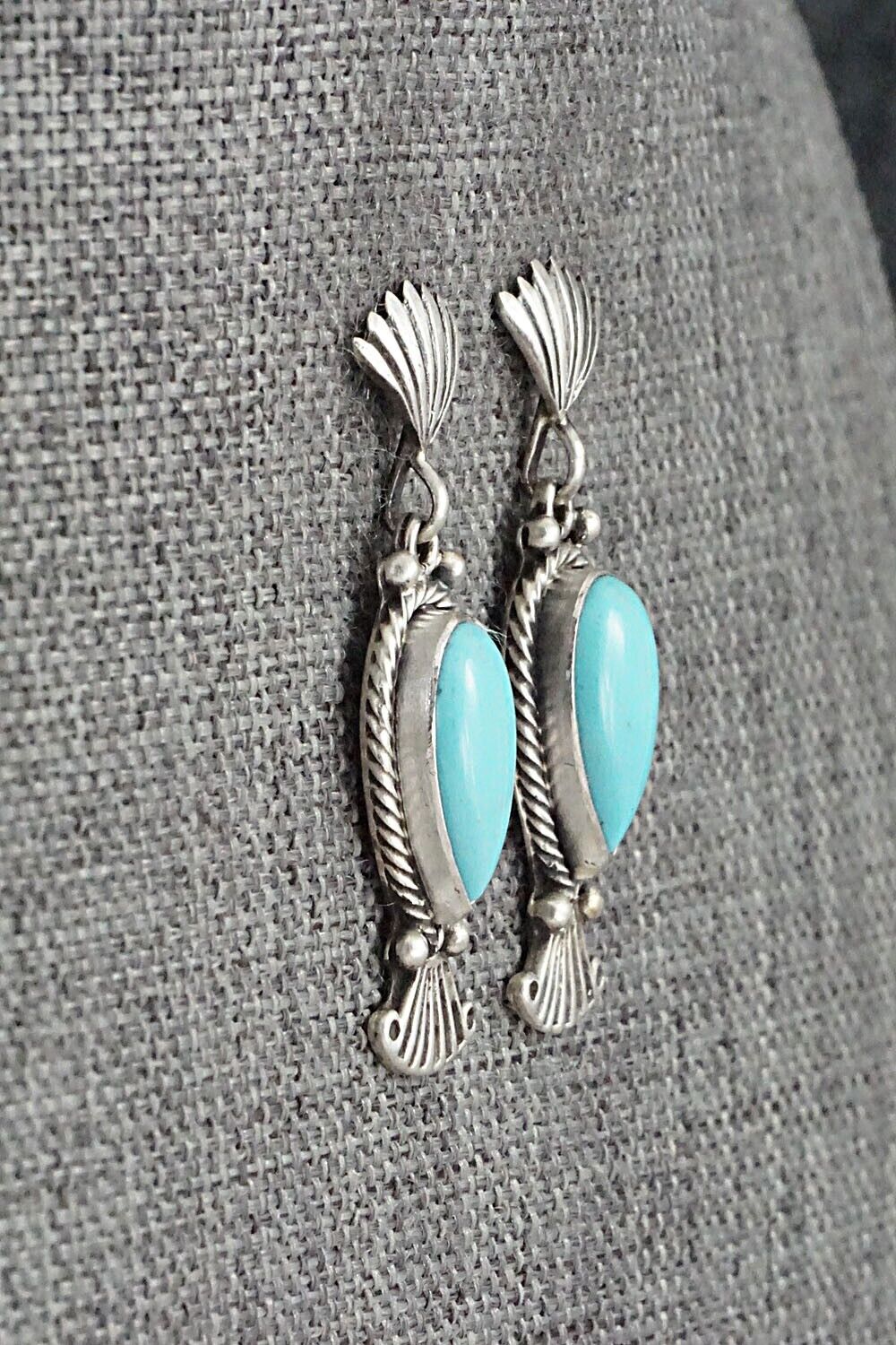 Turquoise & Sterling Silver Earrings - Verley Betone
