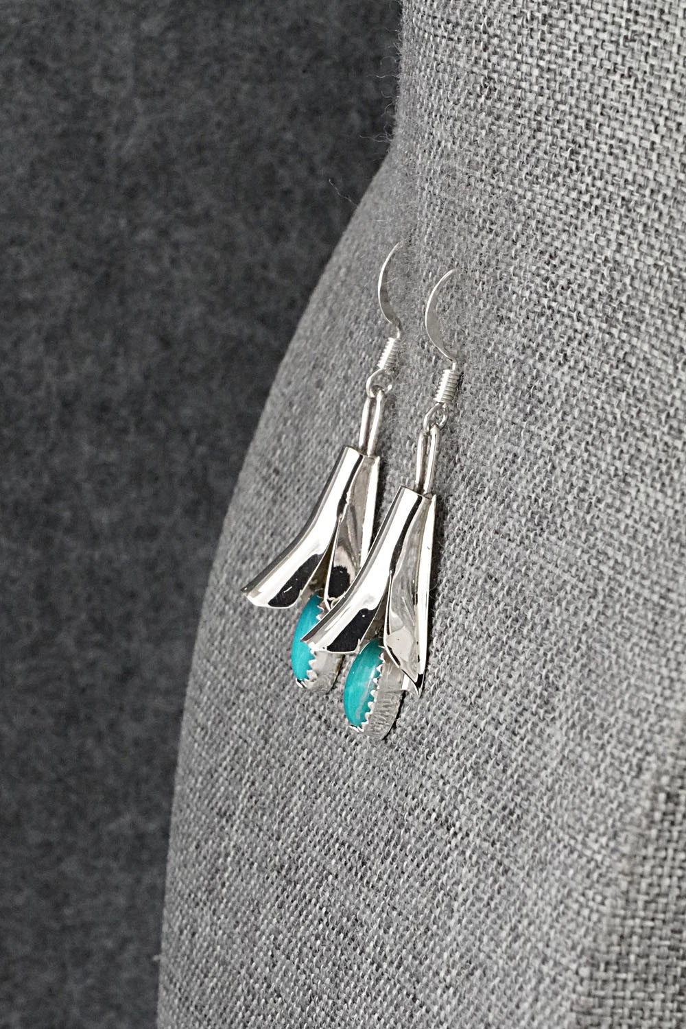 Turquoise & Sterling Silver Earrings - Louise Yazzie