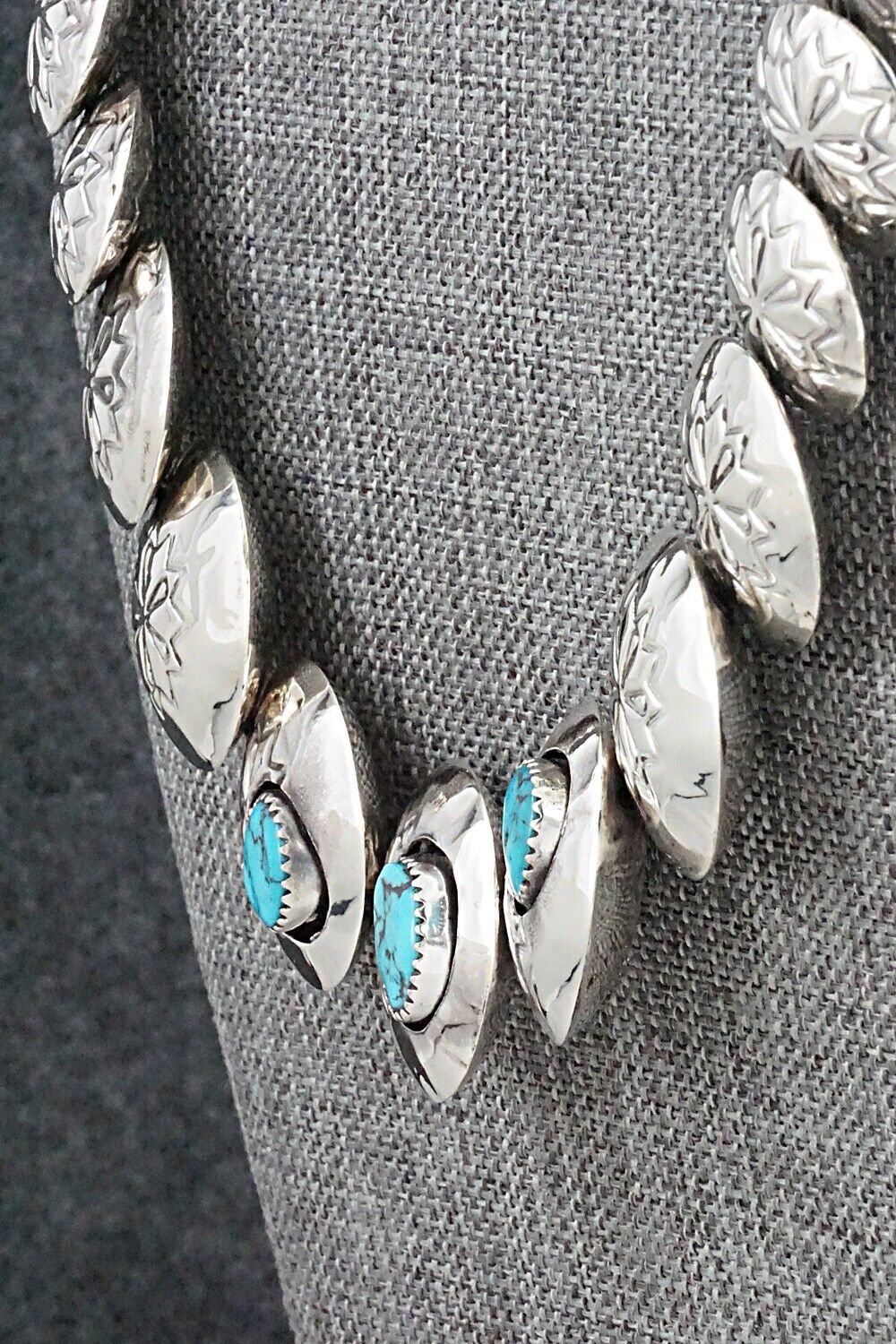 Turquoise & Sterling Silver Necklace and Earrings Set - Tim Thompson