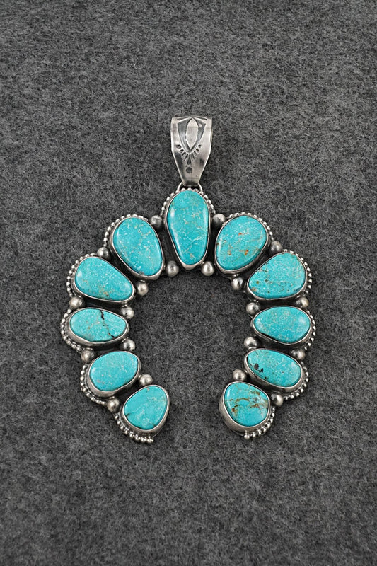 Turquoise & Sterling Silver Pendant - Kathleen Livingston
