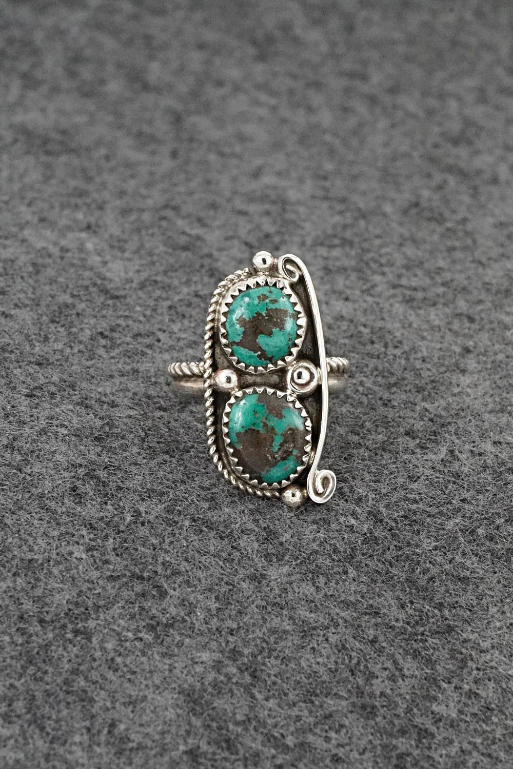 Turquoise & Sterling Silver Ring - Cody Nez - Size 8