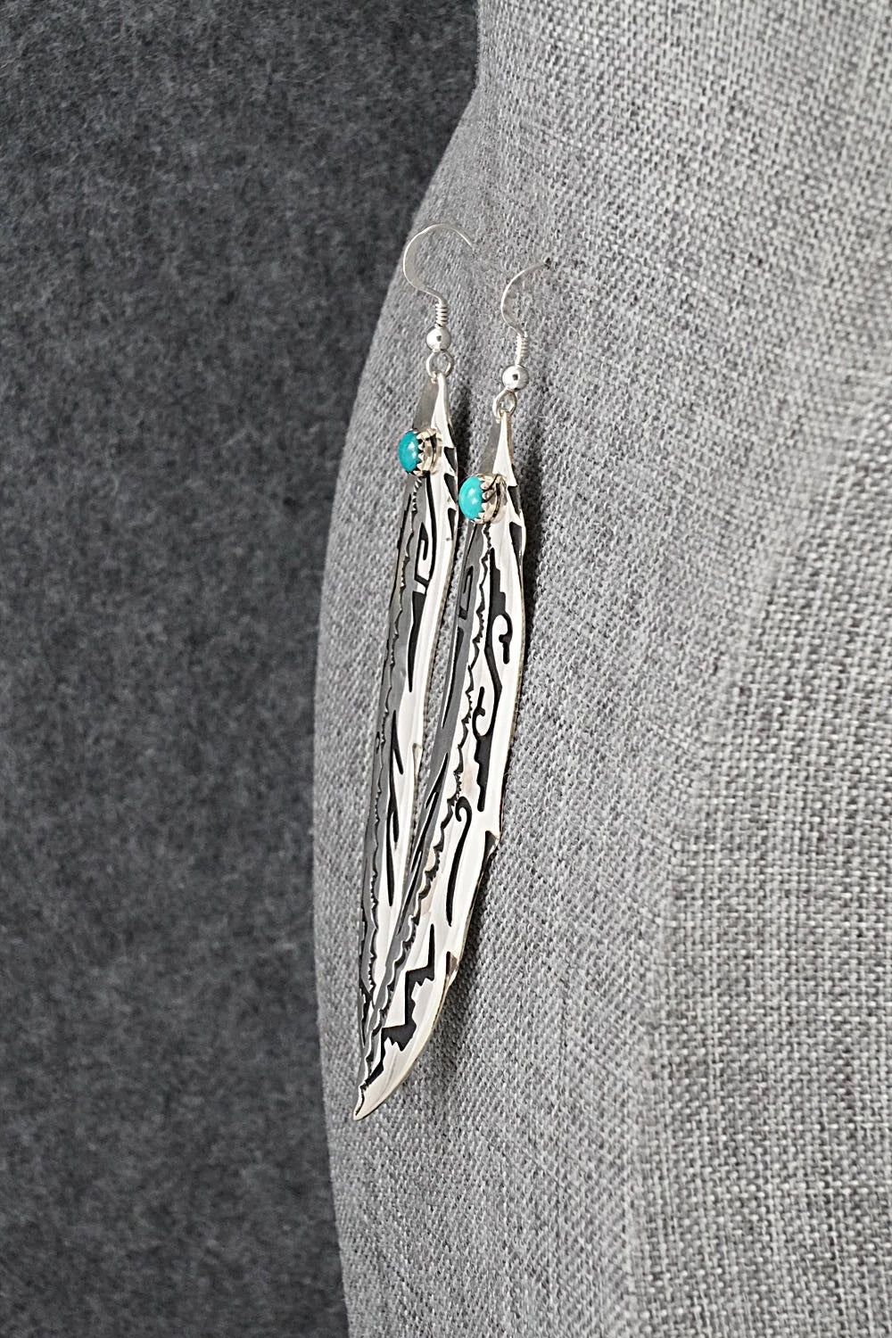 Turquoise & Sterling Silver Earrings - Rosita Singer