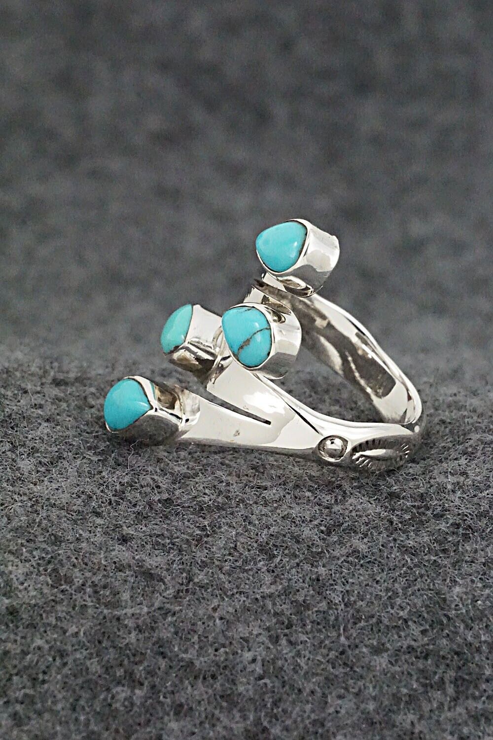 Turquoise & Sterling Silver Ring - Thomas Yazzie - Size 7.5