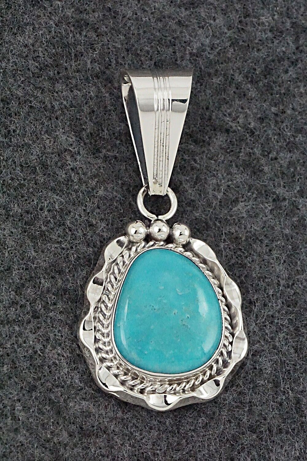 Turquoise & Sterling Silver Pendant - Samuel Yellowhair