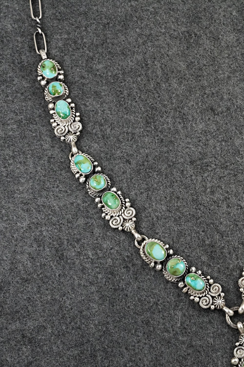 Turquoise & Sterling Silver Necklace and Earrings Set - Rosita Calladitto