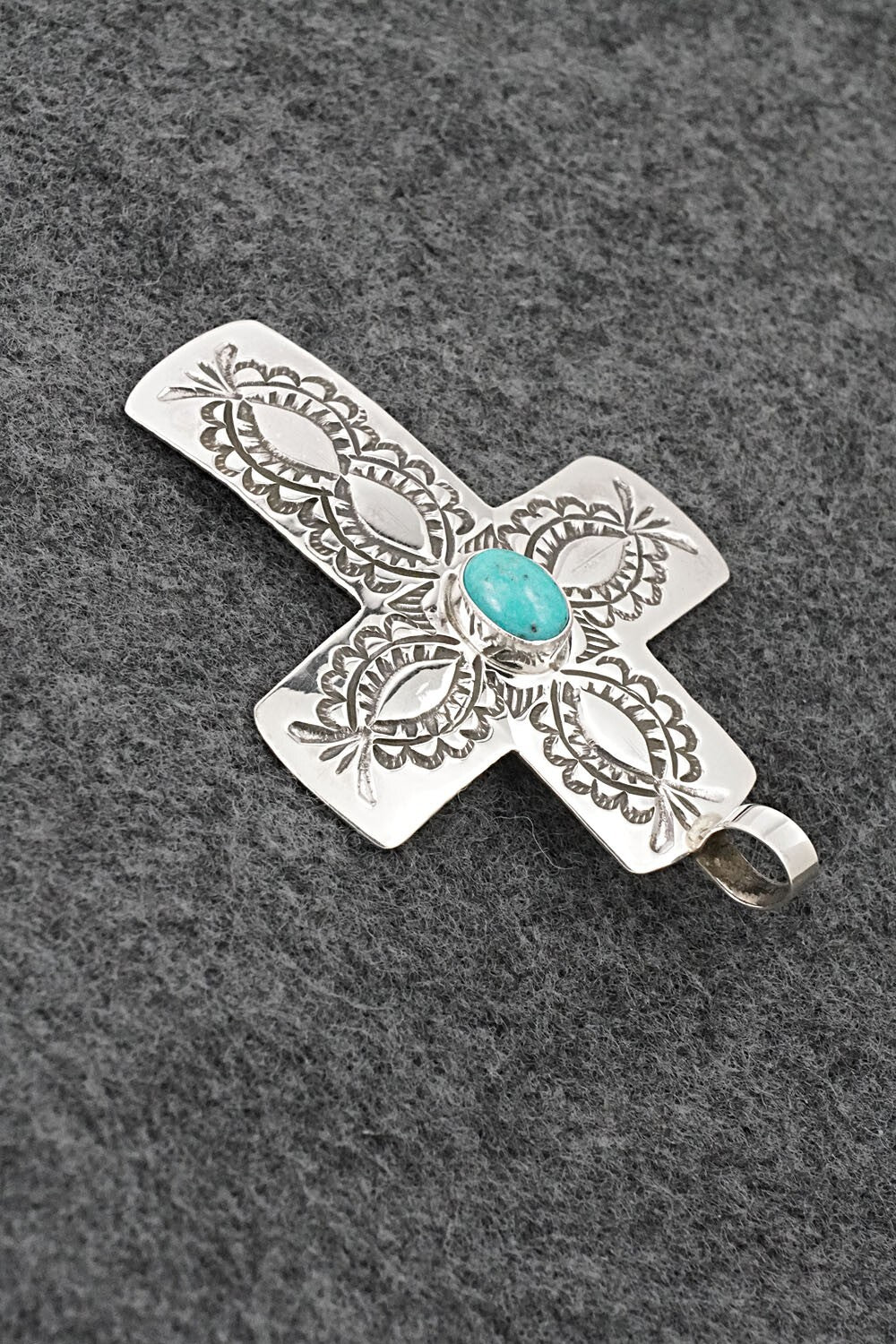 Turquoise & Sterling Silver Pendant - Arnold Blackgoat