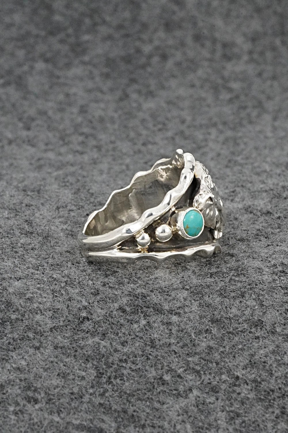 Turquoise & Sterling Silver Ring - Genevieve Francisco - Size 11.5