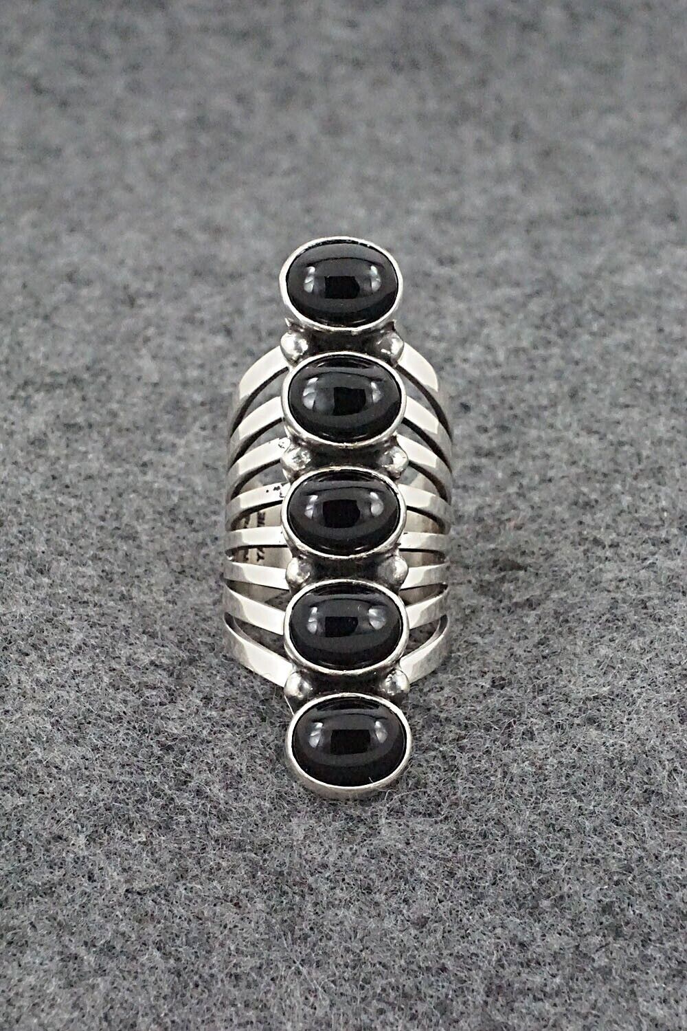 Onyx & Sterling Silver Ring - Thomas Yazzie - Size 8.5
