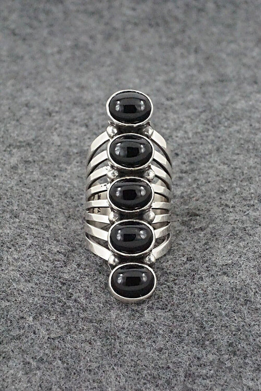 Onyx & Sterling Silver Ring - Thomas Yazzie - Size 8