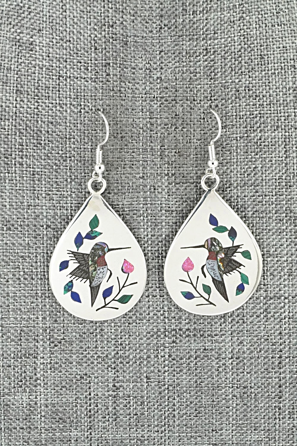 Multi-Stone Inlay & Sterling Silver Earrings - Raymond Boyd