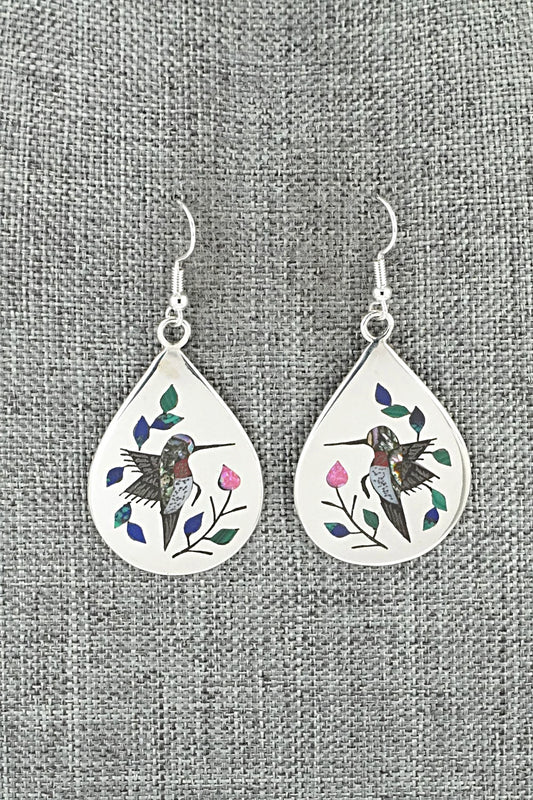 Multi-Stone Inlay & Sterling Silver Earrings - Raymond Boyd