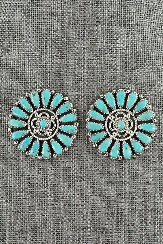 Turquoise and Sterling Silver Earrings - Zeita Begay