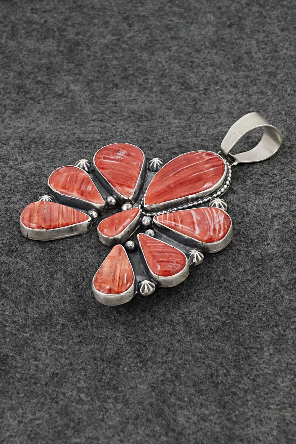 Spiny Oyster & Sterling Silver Pendant - Bobby Johnson