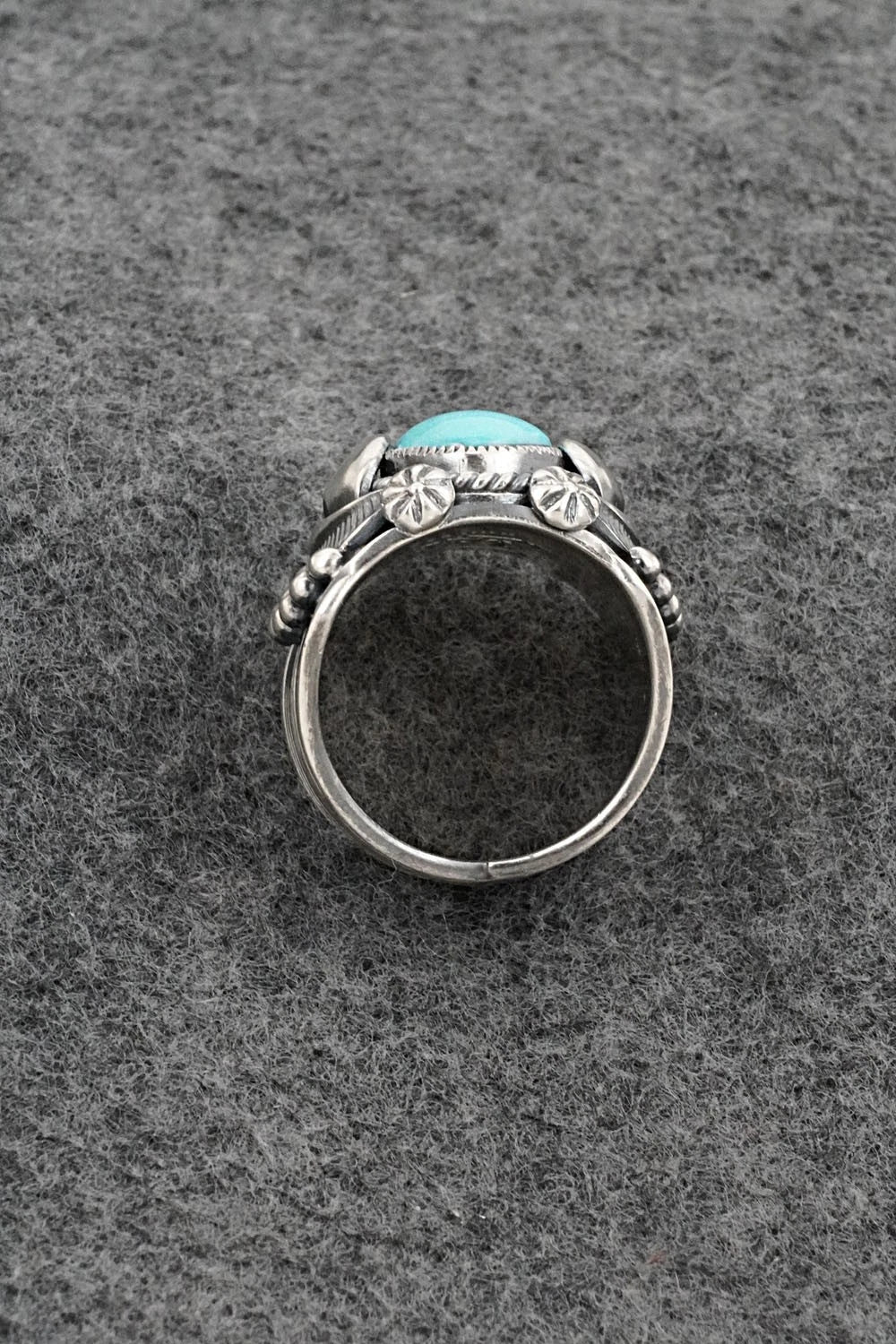 Turquoise & Sterling Silver Ring - Delbert Gordon - Size 8.5