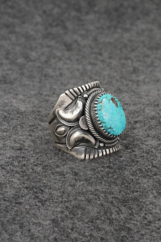 Turquoise & Sterling Silver Ring - Derrick Gordon - Size 11