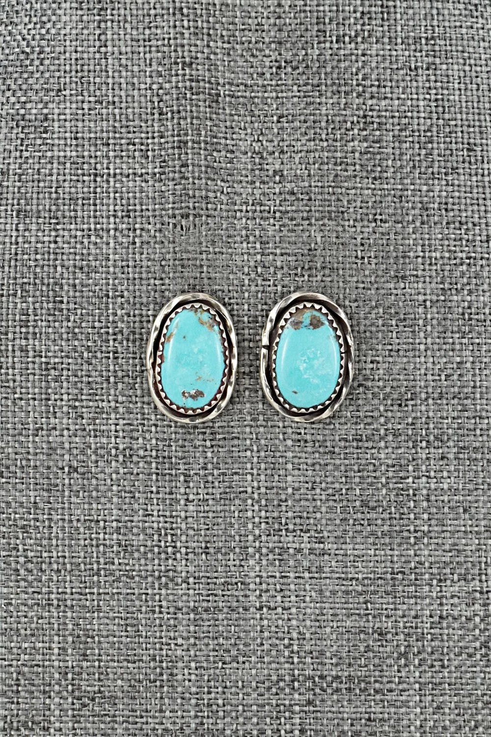 Turquoise & Sterling Silver Earrings - Ernest Hawthorne