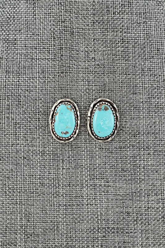 Turquoise & Sterling Silver Earrings - Ernest Hawthorne