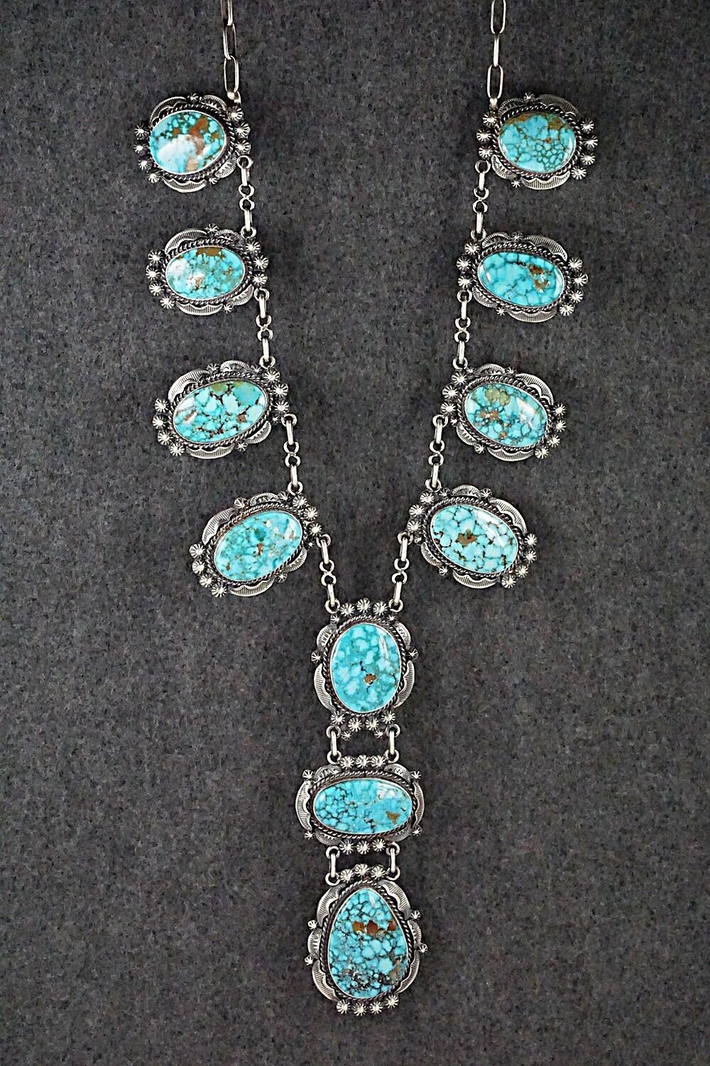Turquoise & Sterling Silver Necklace Set - Raymond Delgarito
