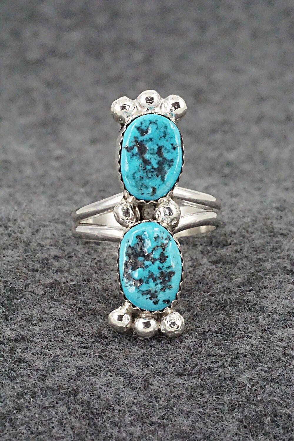 Turquoise & Sterling Silver Ring - Jeff Lucio - Size 8