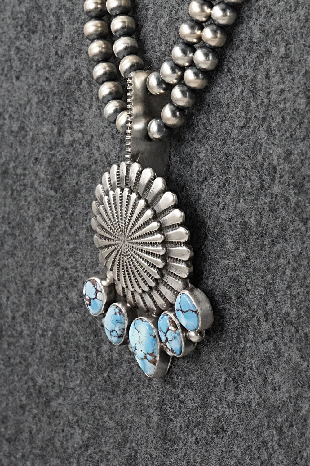 Turquoise & Sterling Silver Necklace - Tom Lewis