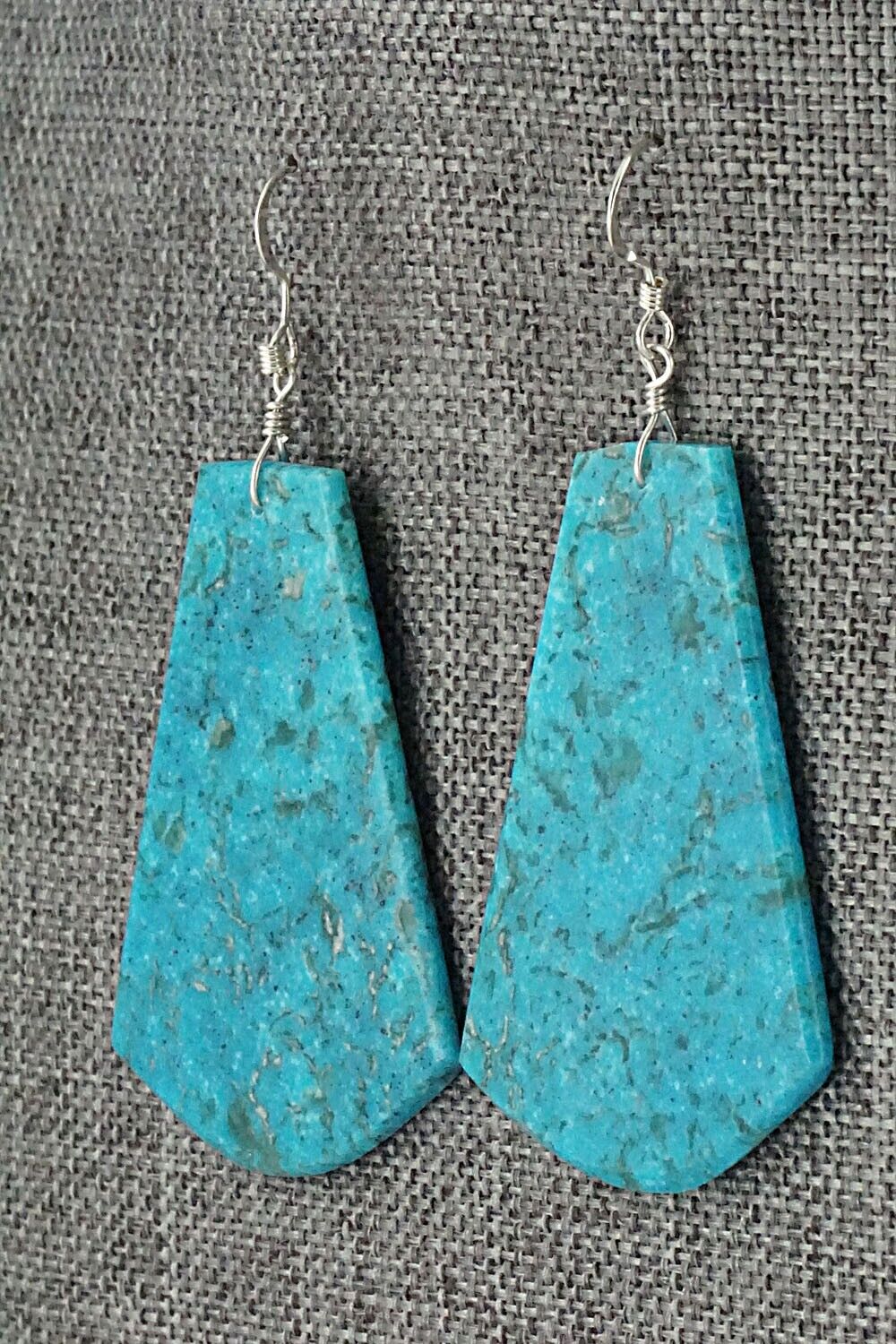 Turquoise & Sterling Silver Earrings - Lupe Lovato