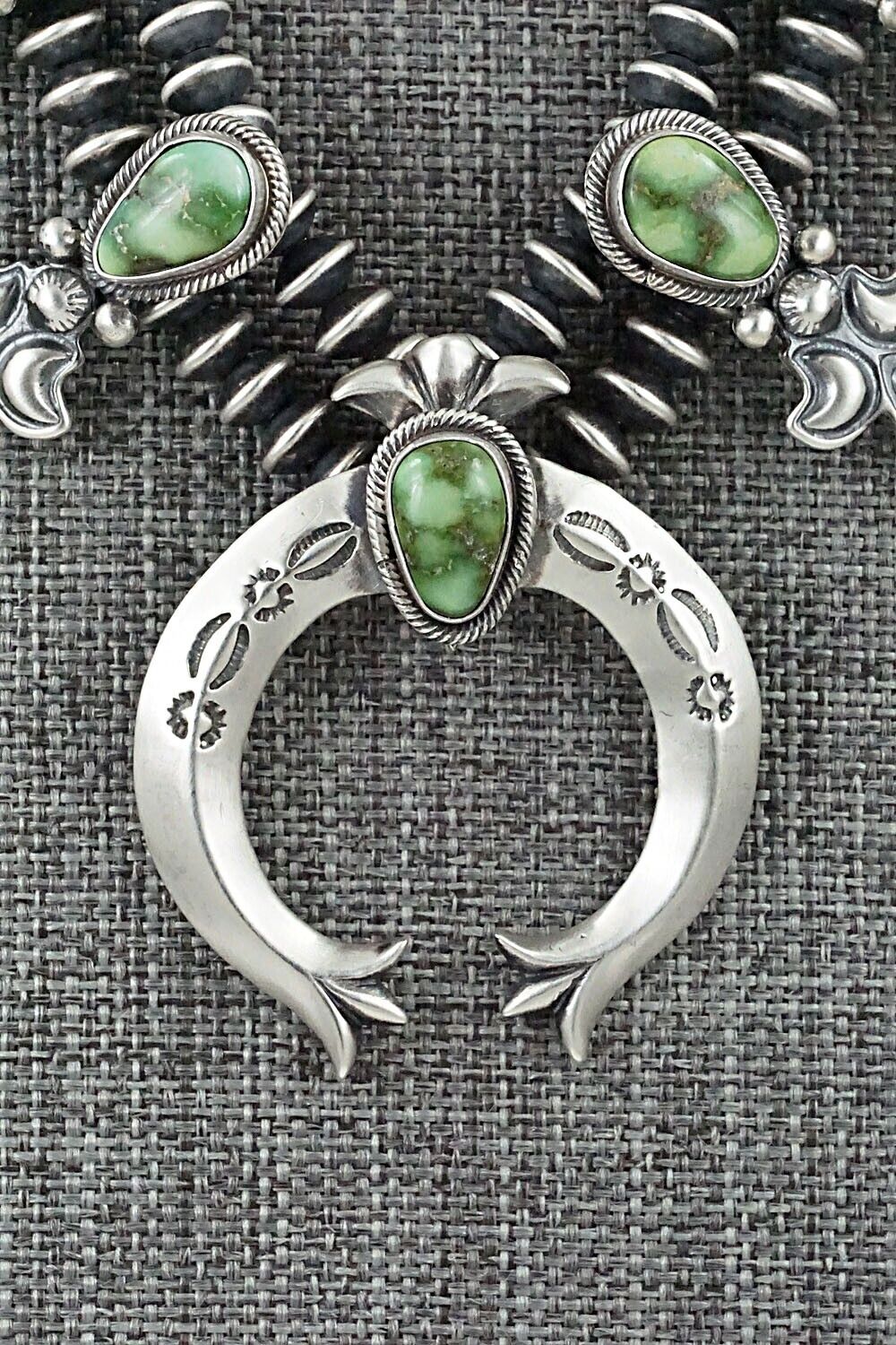 Turquoise & Sterling Silver Squash Blossom Set - Paige Gordon