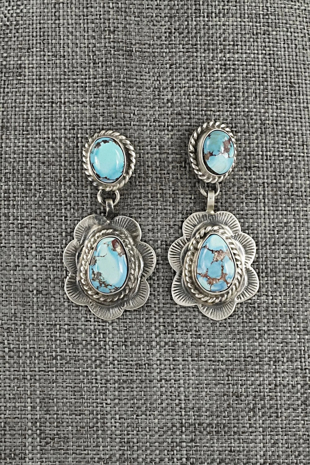 Turquoise & Sterling Silver Squash Blossom Set - Vernon Johnson