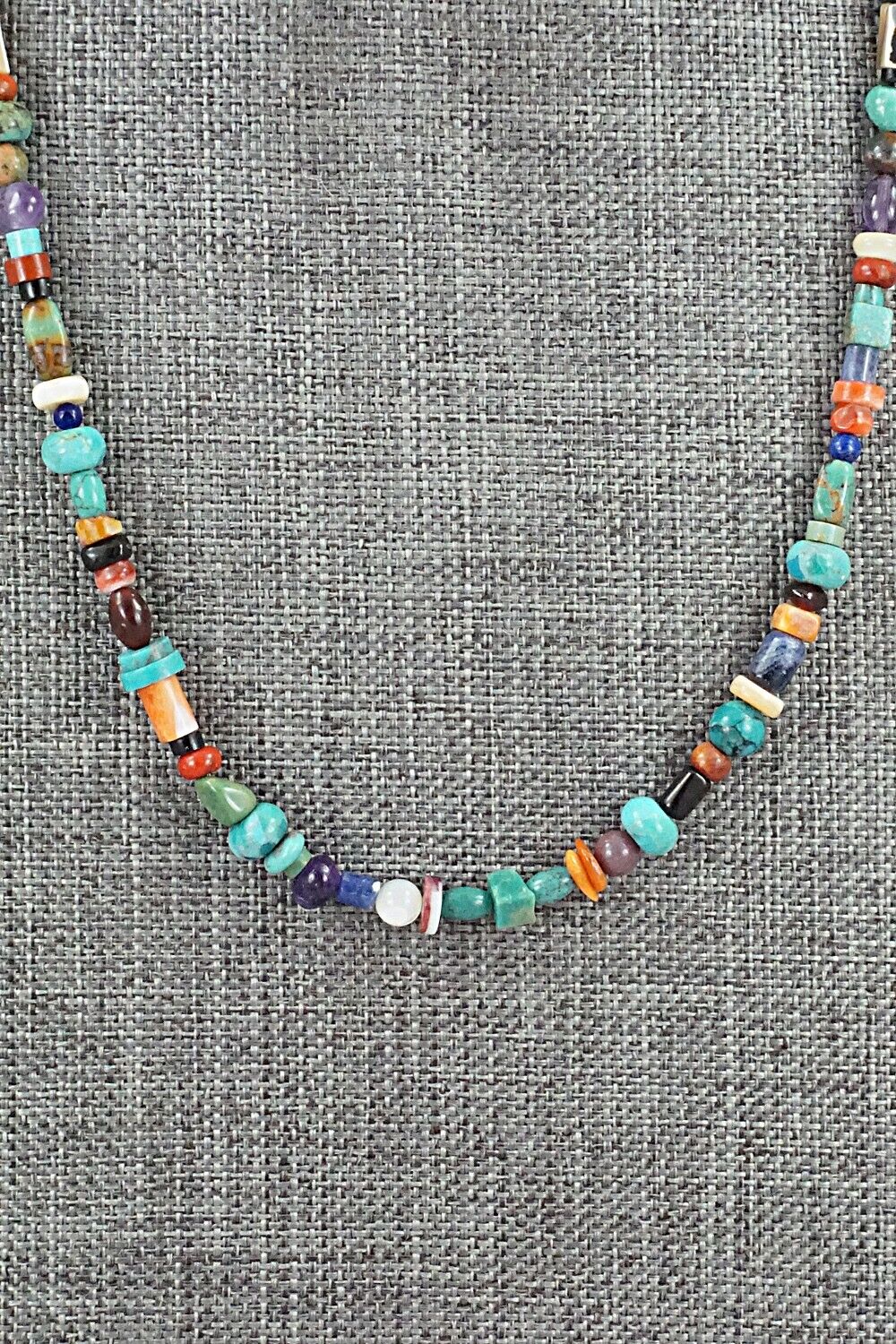 Multi-Stone & Sterling Silver Necklace 18" - Susie Deal