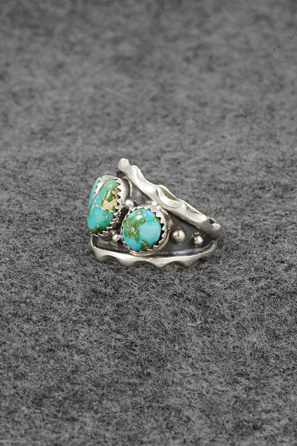 Turquoise & Sterling Silver Ring - Genevieve Francisco - Size 9
