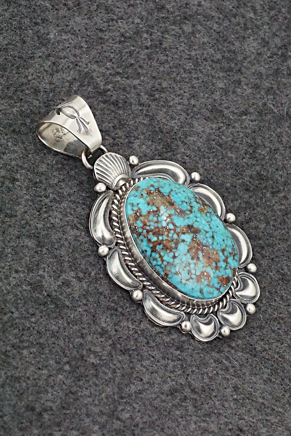 Turquoise & Sterling Silver Pendant - Raymond Delgarito