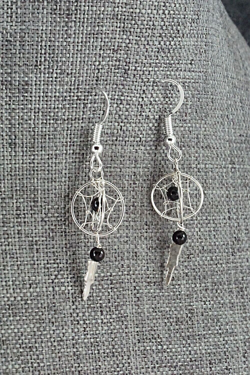 Onyx & Sterling Silver Earrings - Lena Platero