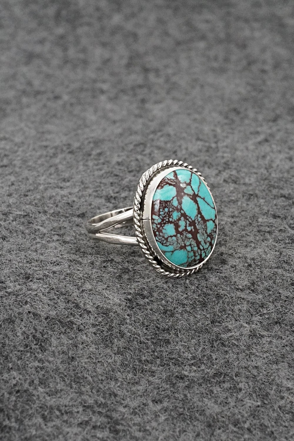 Turquoise & Sterling Silver Ring - Eugene Gruber - Size 9