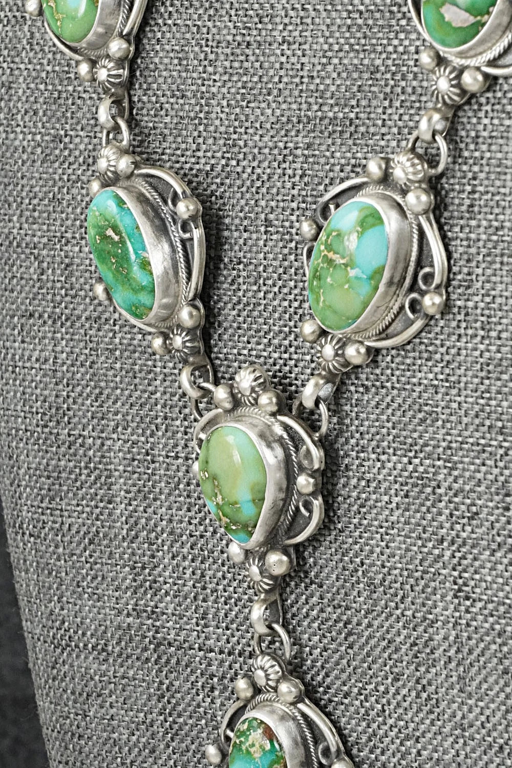 Turquoise & Sterling Silver Necklace and Earrings Set - Kathleen Livingston