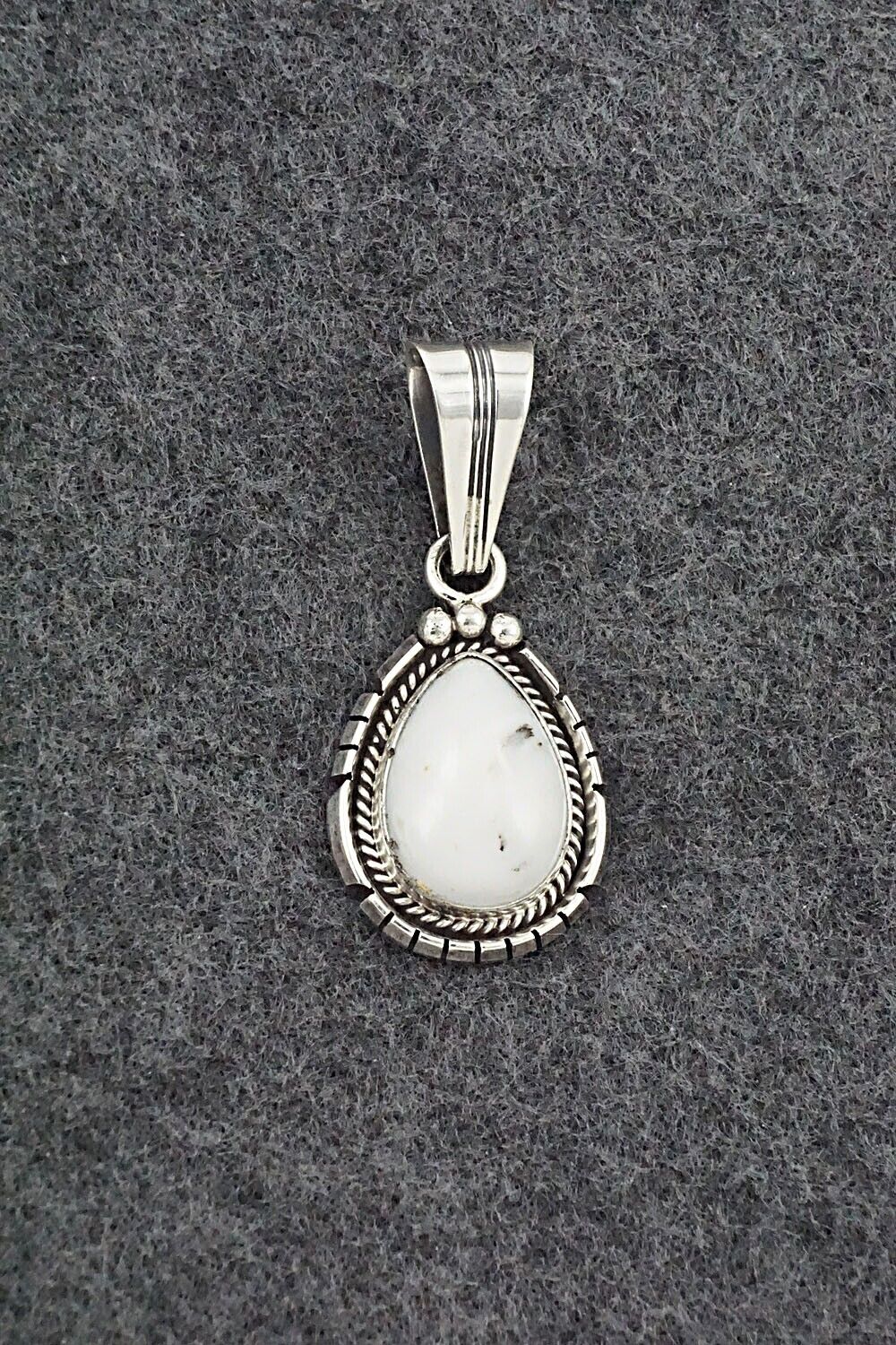 White Buffalo & Sterling Silver Pendant - Samuel Yellowhair