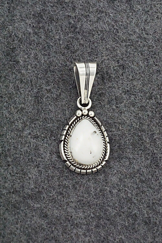White Buffalo & Sterling Silver Pendant - Samuel Yellowhair