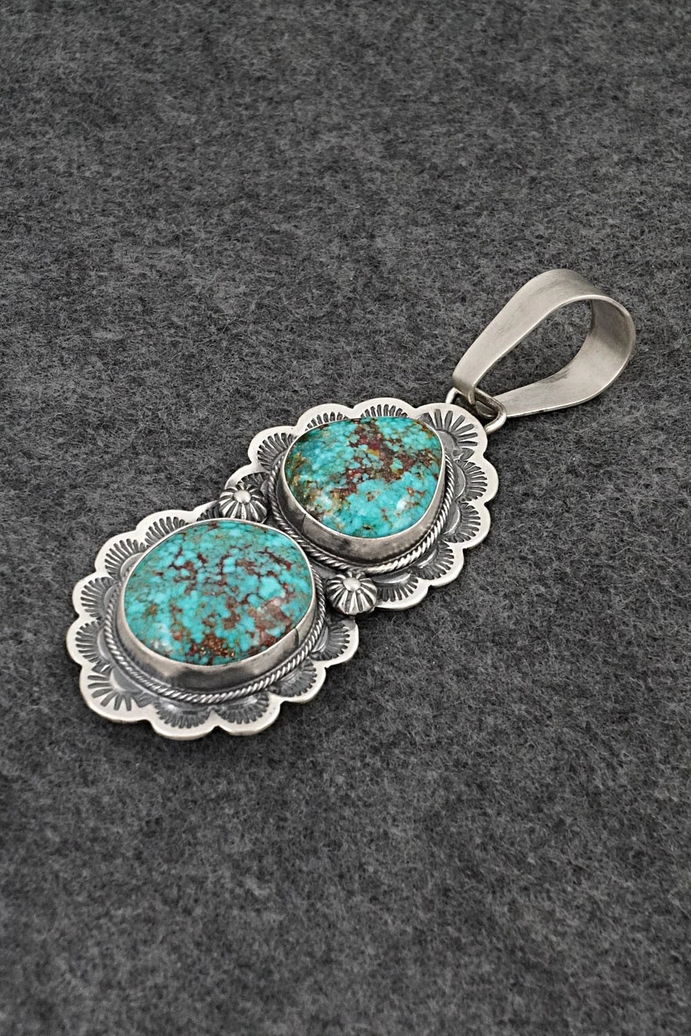 Turquoise & Sterling Silver Pendant - Darrin Livingston