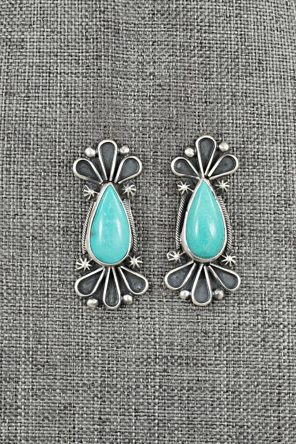 Turquoise & Sterling Silver Earrings - Bobby Johnson