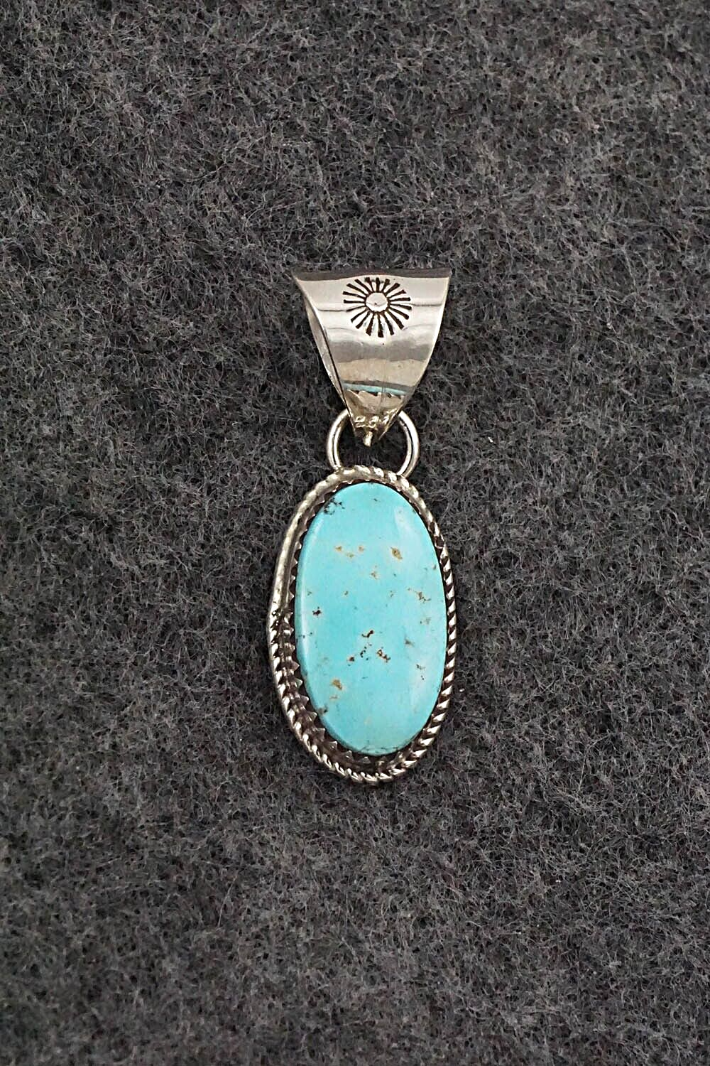 Turquoise & Sterling Silver Pendant - Ernest Hawthorne