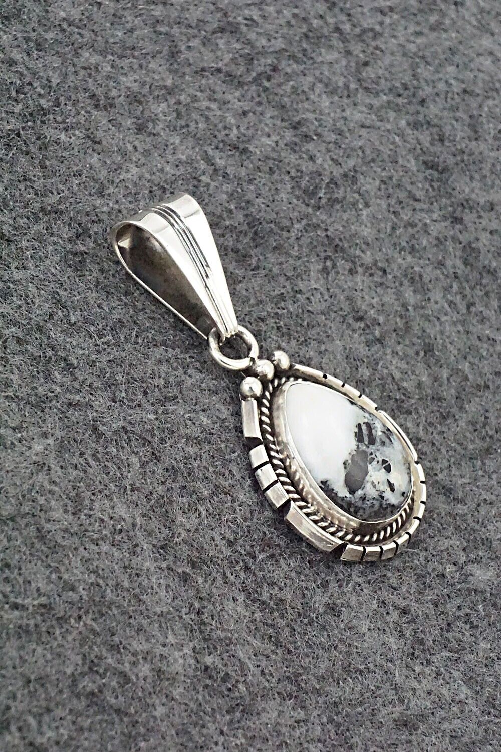 White Buffalo & Sterling Silver Pendant - Samuel Yellowhair