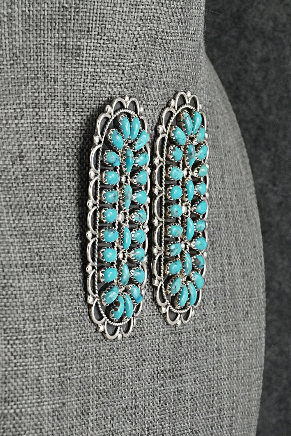 Turquoise & Sterling Silver Earrings - Gerald Mitchell