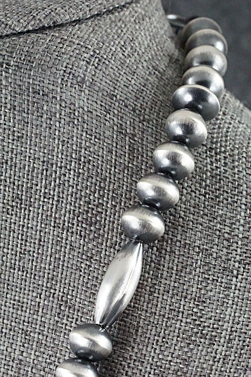 Sterling Silver Navajo Pearl Necklace 24" - Tonisha Haley