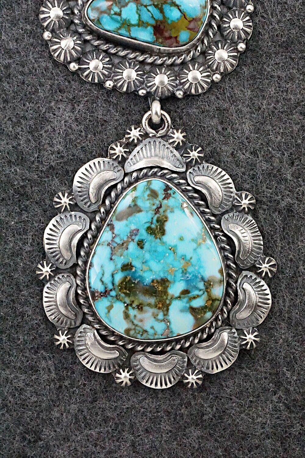 Turquoise & Sterling Silver Pendant - Raymond Delgarito
