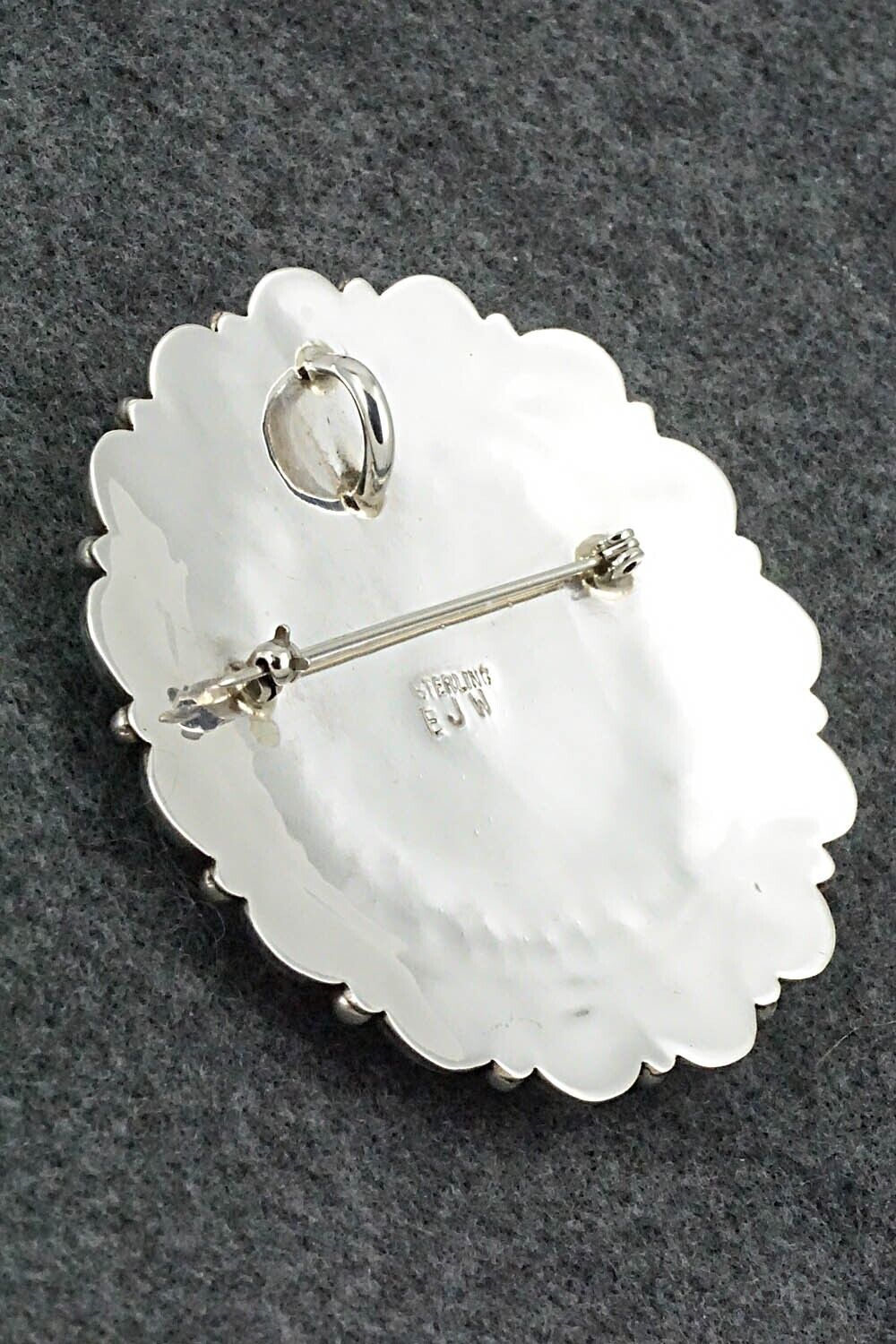 Turquoise & Sterling Silver Pendant/Pin - Eunise Wilson