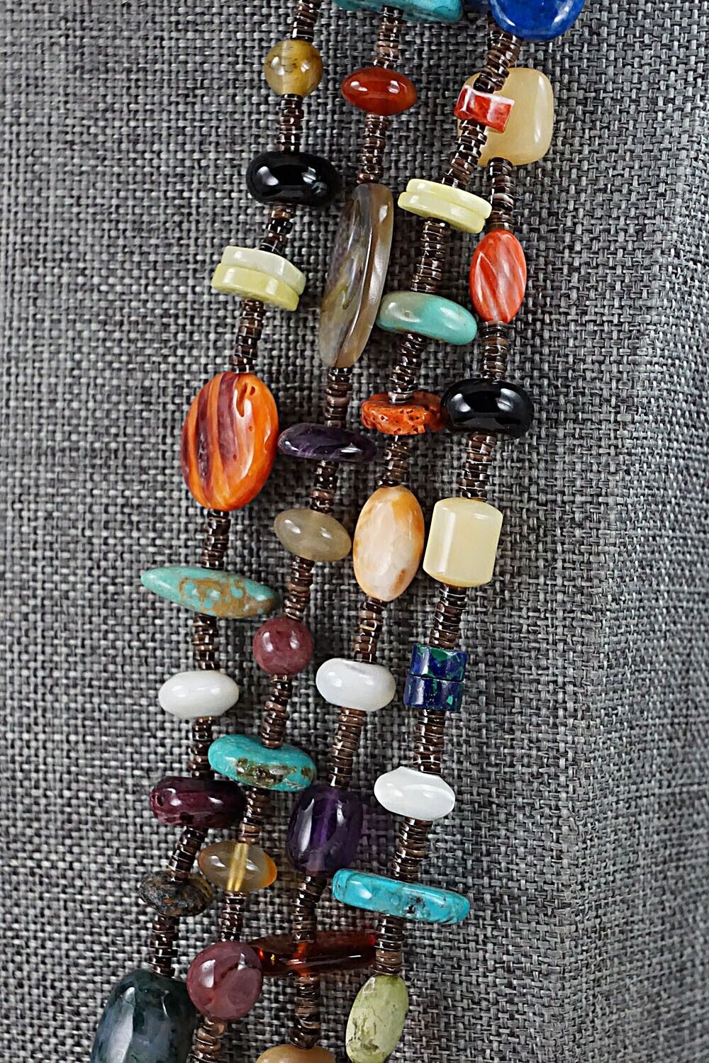 Multi Stone and Sterling Silver Necklace - Helen Tsosie