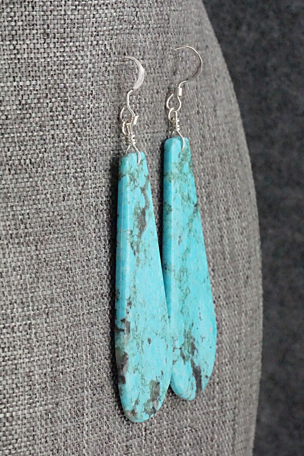Turquoise & Sterling Silver Earrings - Lupe Lovato