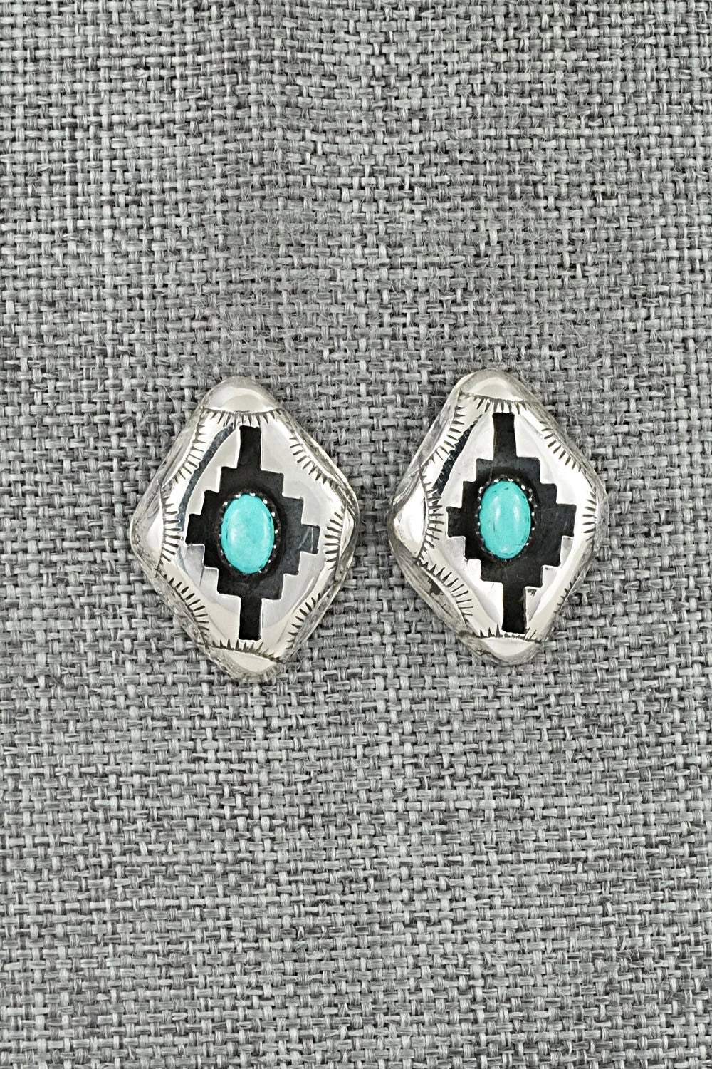 Turquoise & Sterling Silver Earrings - Phil Perry